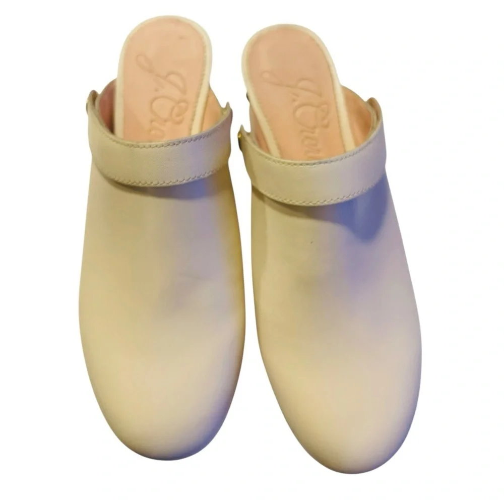 J.Crew dusty ivory Size 7 Grace Convertible Leather Clogs